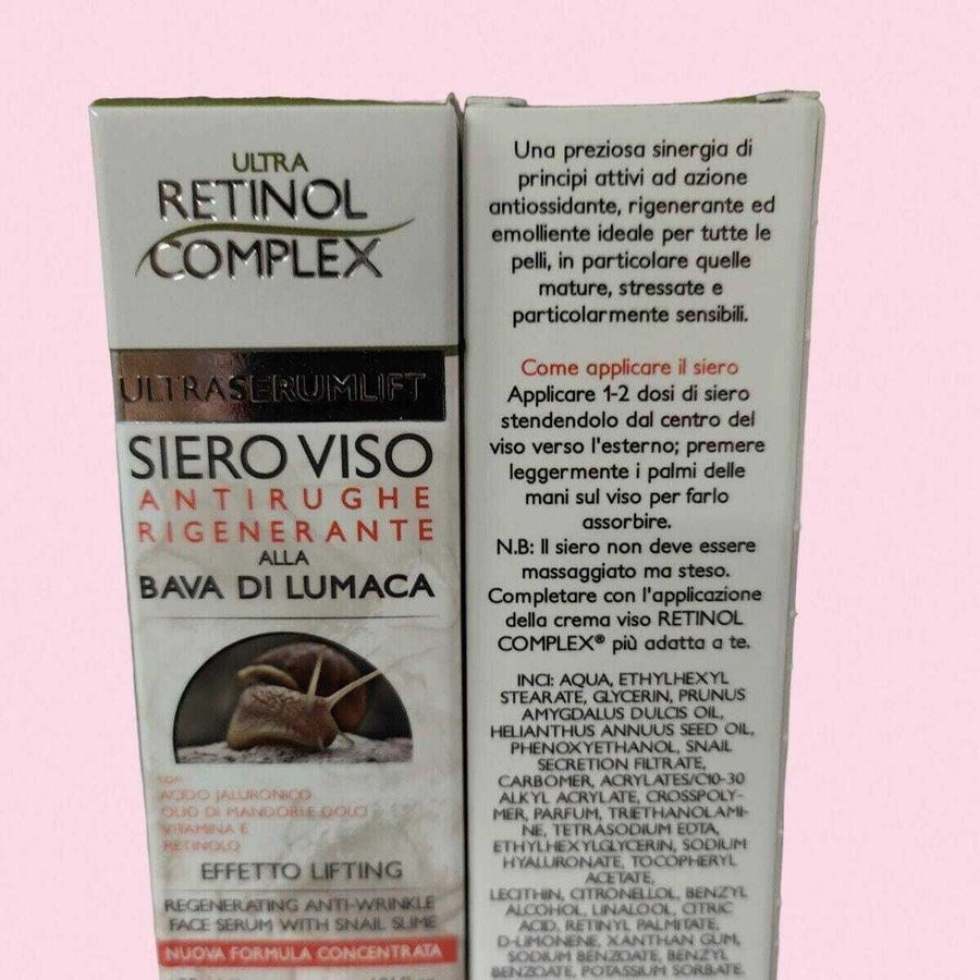 Retinol Complex Siero Viso Concentrato Lifting Antirughe Bava Di Lumaca 30Ml NewBeautyCharm