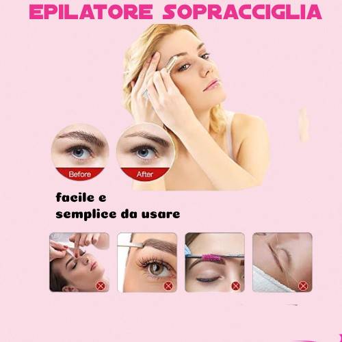 Epilatore  Oro 2 in 1 Rasoio Elettrico per Sopracciglia e Viso NewBeautyCharm