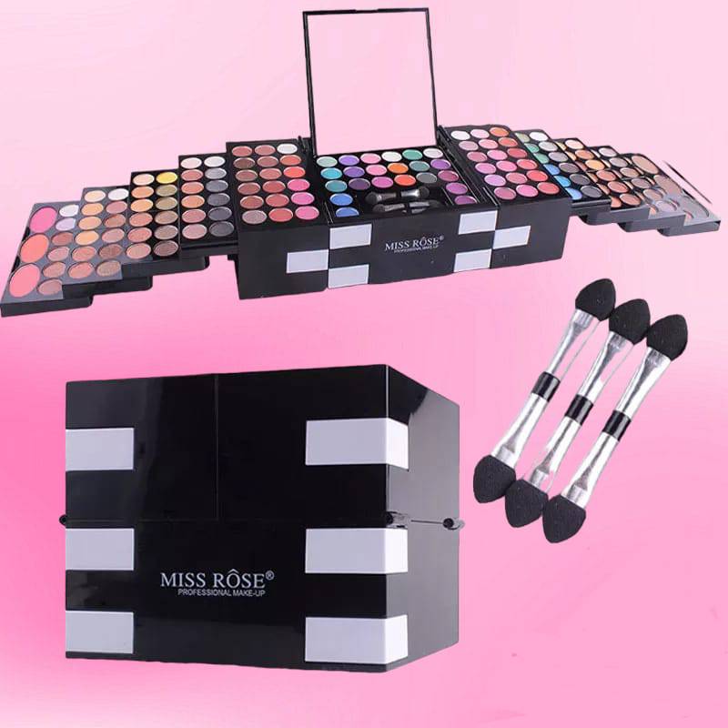 Miss Rose Ombretto Kit Make-up Trousse 142 Colori Box Professional NewBeautyCharm