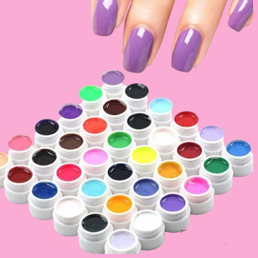 Kit 36 Pure Gel Uv Colorati Lidan Ricostruzione Unghie Nail Art Vasetti 7 Gr NewBeautyCharm