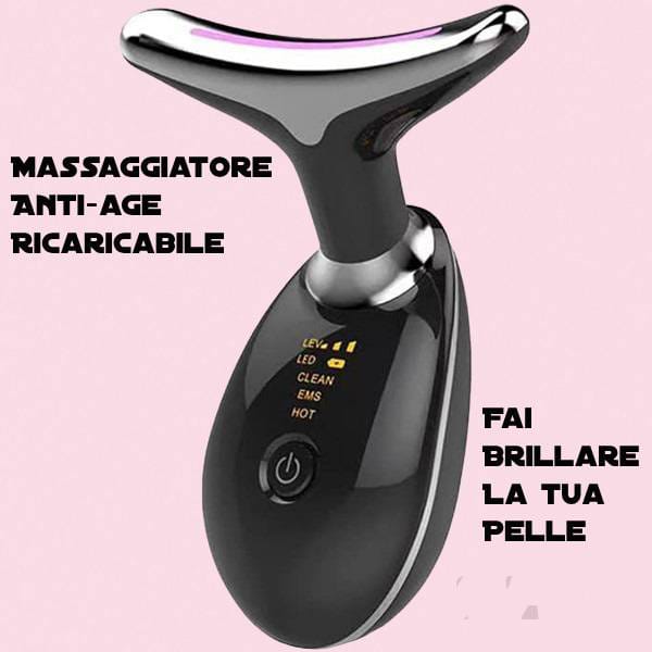 Massaggiatore  anti-age per collo viso ricaricabile NewBeautyCharm