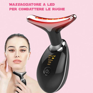 Massaggiatore  anti-age per collo viso ricaricabile NewBeautyCharm