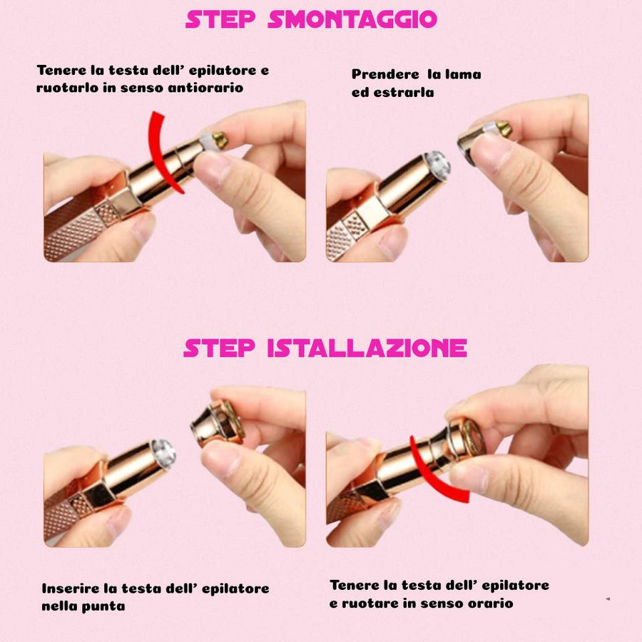 Epilatore  Oro 2 in 1 Rasoio Elettrico per Sopracciglia e Viso NewBeautyCharm