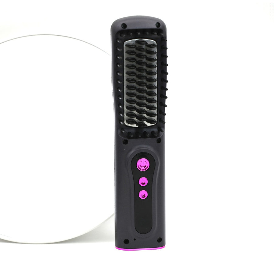 Spazzola lisciante QS-828 per capelli spazzola stira capelli ricaricabile senza corda mini usb – 3 livelli temperatura impostabile per capelli da modella strumento professionale portatile viaggio NewBeautyCharm