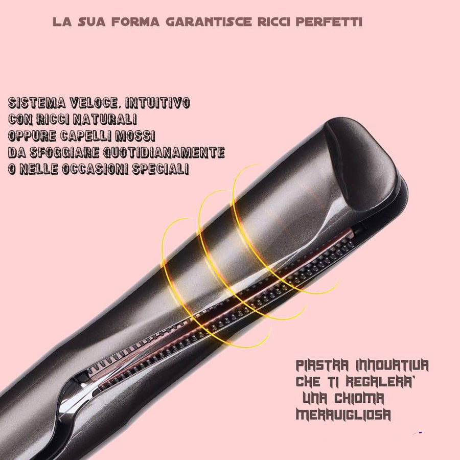 Piastra  Professionale 2 in 1 Semplice ed Intuitiva, Effetto Riccio, Onde Morbide o Capelli Lisci, Ceramica, 150 - 230 Gradi NewBeautyCharm